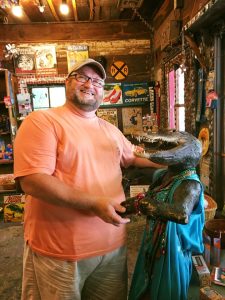 Dancing with a local gator in Abita Springs.